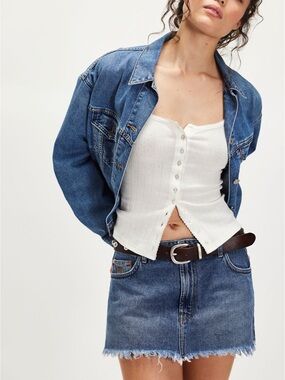NWT Free People One Teaspoon Sloane Denim Mini Skirt